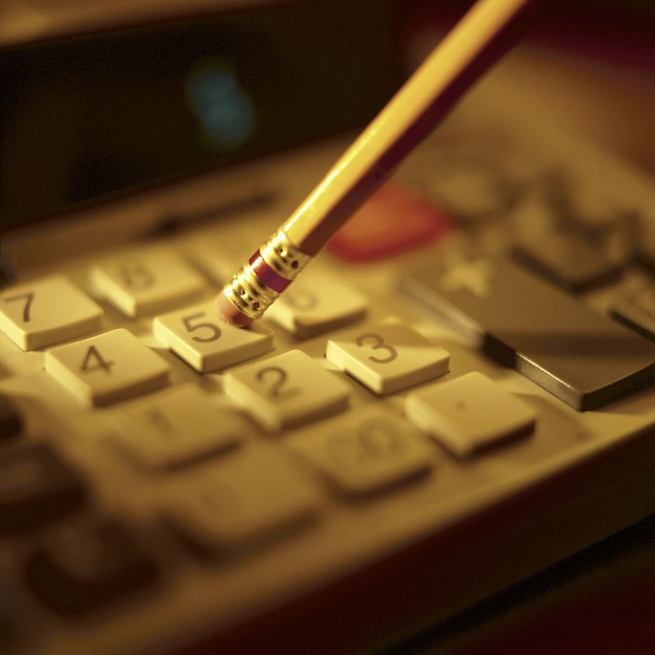 calculator and pencil